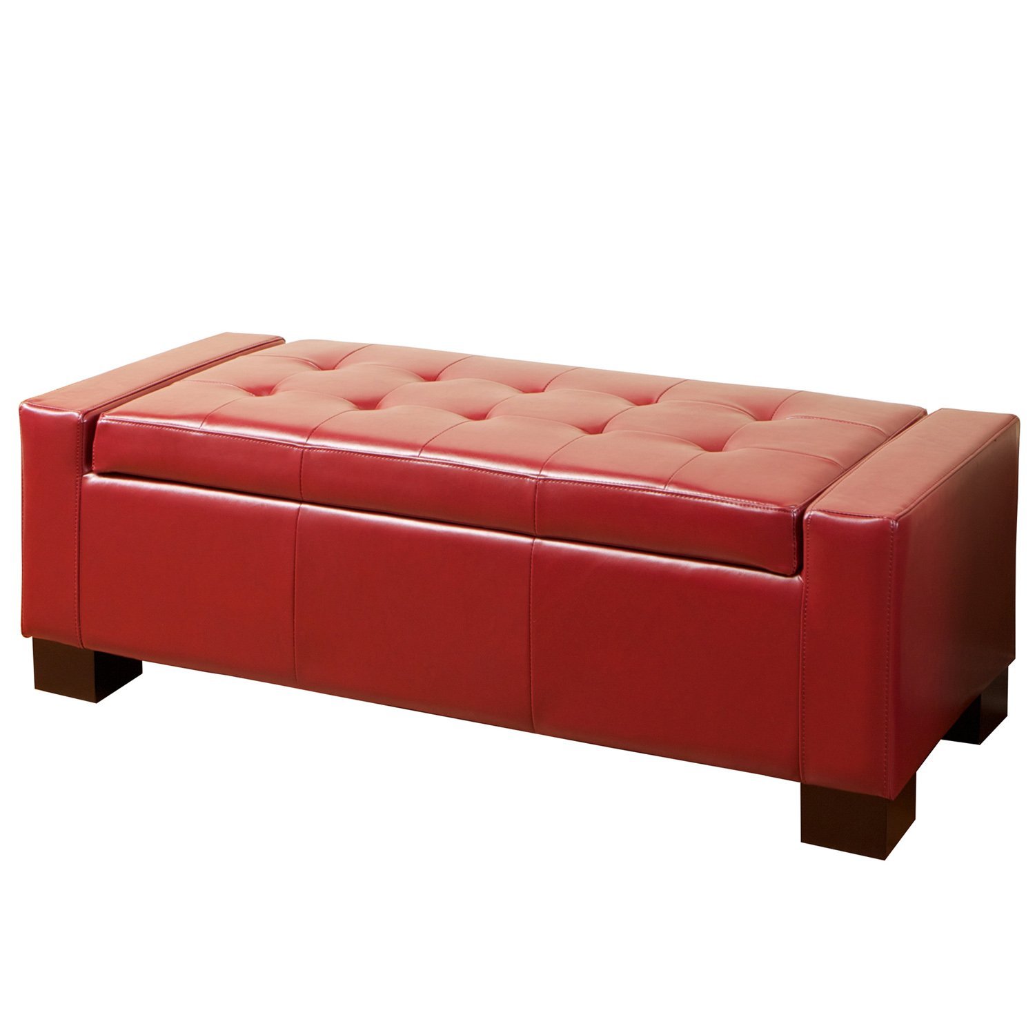 Best Selling Guernsey Leather Storage Ottoman Red 