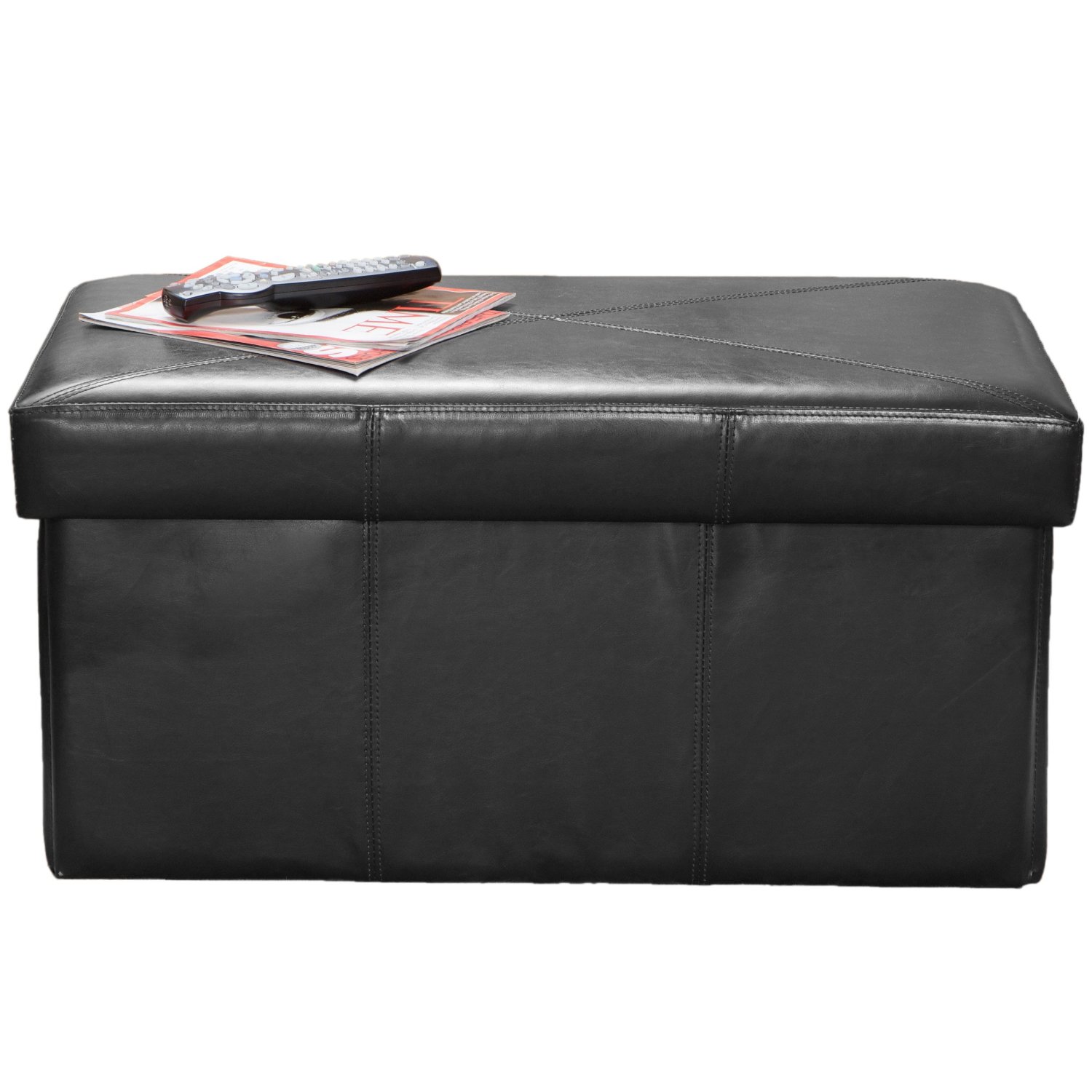 5 Best Black Leather Ottoman Elegant Enough To Make Your Room   Best Selling Nottingham Leather Storage Ottoman Black 