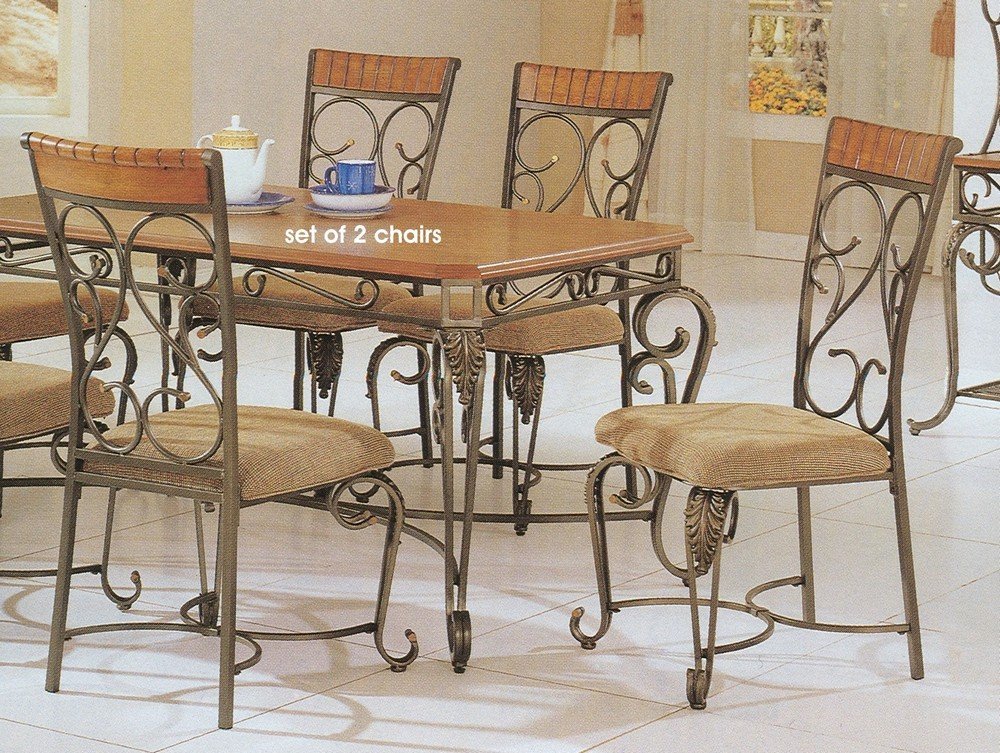 Dining Room Metal With Wood Chairs